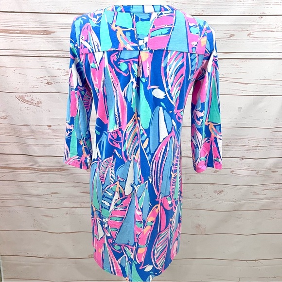 Lilly Pulitzer Florescent Sailboat Ali Out to Sea Pima Cotton Tunic Shirt Dress - Picture 6 of 12